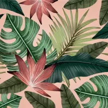 Affiche personnalisée Jungle Rose fleurs