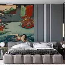 Papier Peint Panoramique Estampe 19e siècle Utagawa Kuniyoshi - Ōtsu