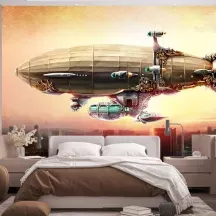 Papier Peint Panoramique Dirigeable Steampunk