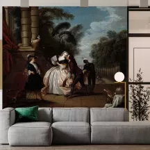 Papier Peint Panoramique Peinture 18e siècle Jean-Baptiste Pater - Le Baiser rendu