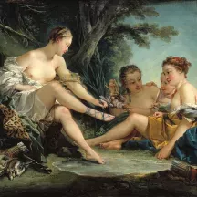 Affiche personnalisée Peinture 18e siècle François Boucher - Le Repos des nymphes au retour de la chasse