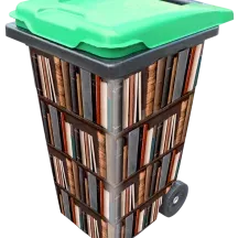 Sticker poubelle personnalisée bibliothèque livres