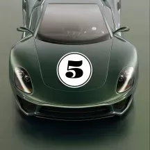 Sticker numéro de course rond personnalisé en couleur – Modèle Type 3