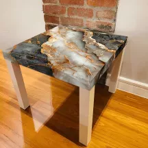Sticker Table IKEA LACK Effet Marbre noir et or