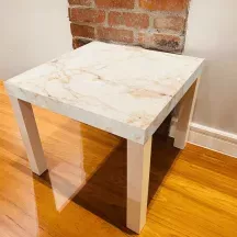Sticker Table IKEA LACK Effet Marbre crème