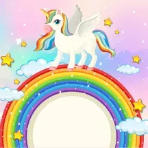 Affiche personnalisée Licornes Arc-en-ciel