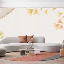 Papier Peint Panoramique Couleurs Neutres Feuille