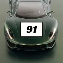 Sticker numéro de course rectangle personnalisé en couleur – Modèle Type 1