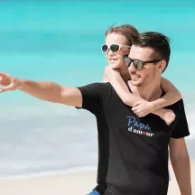 T-shirt homme 100% coton bio - famille - "papa d'amour"