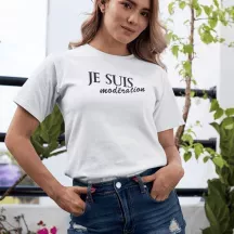 T-shirt femme 100% coton bio - Humour - "Je suis modération"