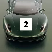 Sticker numéro de course carré personnalisé en couleur – Modèle Type 2