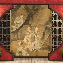 Papier Peint Panoramique Peinture 16e siècle Gu Gao - Immortels