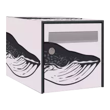 Sticker boîte aux lettres personnalisé Baleine 2