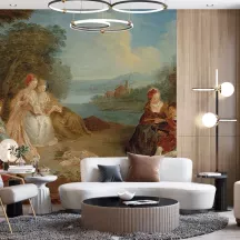 Papier Peint Panoramique Peinture 18e siècle Jean-Baptiste Pater - Le Repos sur la colline