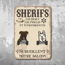 Plaque de porte personnalisée Sherif Verticale - déco humour