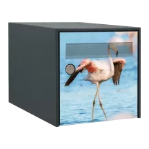Sticker boîte aux lettres personnalisé Flamant rose 2