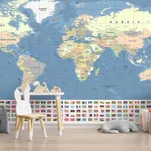 Papier Peint Panoramique Mappemonde Pays