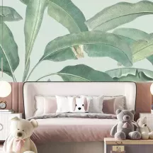 Papier Peint Panoramique Feuilles Tropicales Jungle