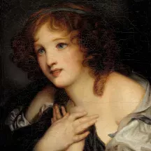Affiche personnalisée Peinture 18e siècle Jean-Baptiste Greuze - Portrait de jeune fille