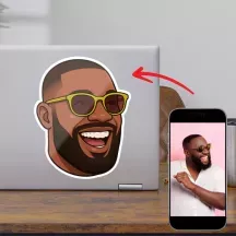 Sticker visage personnalisé à partir de votre photo - Découpe à la forme