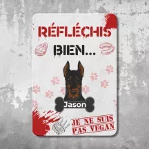 Plaque de porte personnalisée Vegan - déco humour