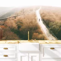 Papier peint Panoramique Route Forêt