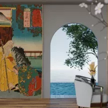 Papier Peint Panoramique Estampe 19e siècle Utagawa Kuniyoshi - Kutsukake