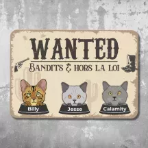 Plaque de porte personnalisée Wanted Horizontale - déco humour