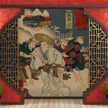 Papier Peint Panoramique Estampe 19e siècle Utagawa Kuniyoshi - Kônosu