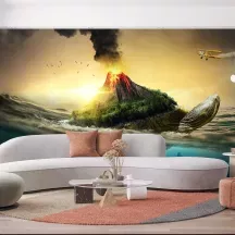 Papier Peint Panoramique Tortue Volcan