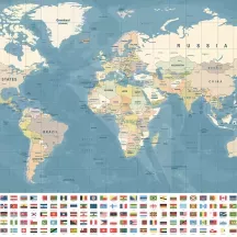 Affiche personnalisée Mappemonde Pays