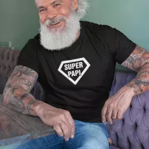 T-shirt homme 100% coton bio - Famille - "SUPER PAPI"