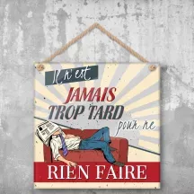 Plaque murale personnalisée Rien Faire – déco humour avec photo