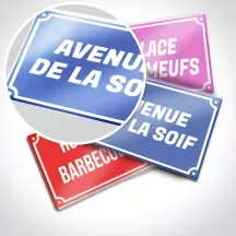 Plaque de rue personnalisée humour - 15x10 cm