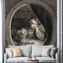 Papier Peint Panoramique Gravure - Carl ant coypel se ipse pinxit