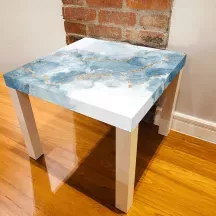 Sticker Table IKEA LACK Effet Marbre bleu