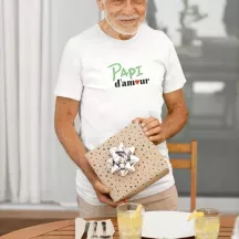 T-shirt homme 100% coton bio - famille - "papi d'amour"