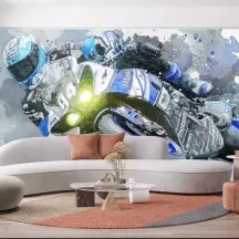 Papier Peint Panoramique Moto Piste Yamaha