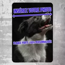 Plaque de porte personnalisée avec photo verticale