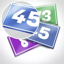 Plaque numéro de rue rectangle personnalisée type 2 - 15x10 cm