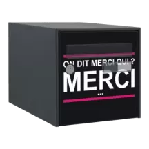 Sticker boîte aux lettres personnalisé Merci qui