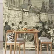 Papier Peint Panoramique Estampe 19e siècle - Military execution at Bordeaux