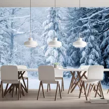 Papier Peint Panoramique Forêt Hiver