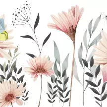 Affiche personnalisée Fleurs Papillons