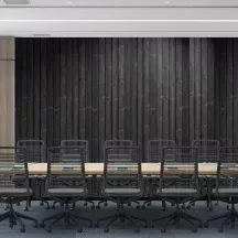 Papier Peint Planche de bois noir trompe l'oeil