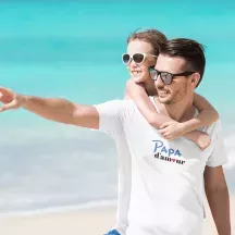 T-shirt homme 100% coton bio - famille - "papa d'amour"