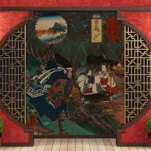 Papier Peint Panoramique Estampe 19e siècle Utagawa Kuniyoshi - Miyanokoshi