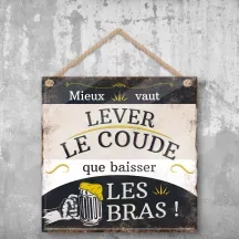 Plaque murale personnalisée Lever le coude – déco humour avec photo