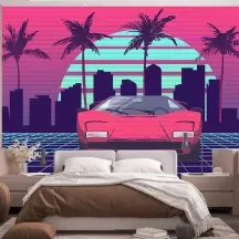 Papier Peint Panoramique Lamborghini Retro 80's