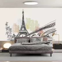 Papier Peint Panoramique Paris Aquarelle